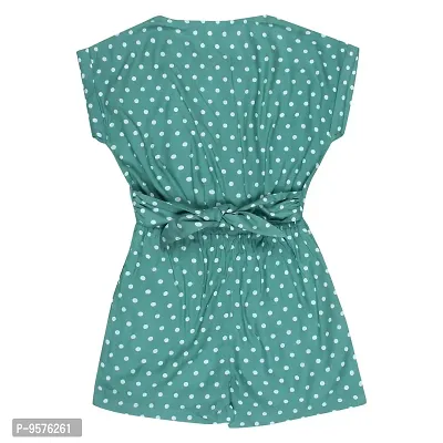 "Superminis Baby Girls Polka Dot Printed Cotton Rayon Playsuit/Jumpsuit (Green, 3-4 Years)"-thumb2