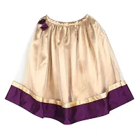 Superminis Baby Girls 3 Layered Net Lehnga, Choli with Flower Shaped Patch and Net Dupatta Dress (Purple, 2-3 Years)-thumb4