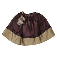 "Superminis Baby Girls 3 Layered Net Lehnga and Embroidered Top Dress with Coloured Dupatta (Brown, 2-3 Years)"-thumb4