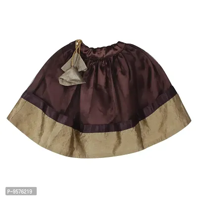 "Superminis Baby Girls 3 Layered Net Lehnga and Embroidered Top Dress with Coloured Dupatta (Brown, 2-3 Years)"-thumb5