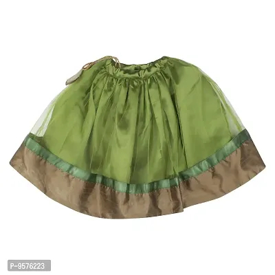 "Superminis Baby Girls 3 Layered Net Lehnga and Embroidered Top Dress with Coloured Dupatta (Lime Green, 4-5 Years)"-thumb5