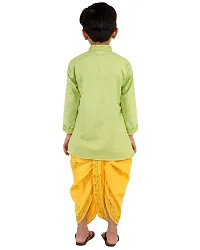 "superminis Baby Boys Embroidered Cotton Ethnic Wear Kurta with Dhoti (Green, 18-24 Months)"-thumb3