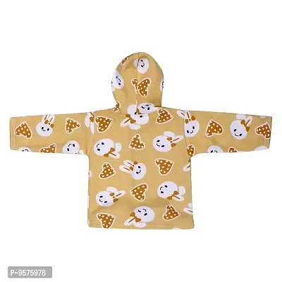 Superminis Unisex Cartoon Print Front Open Hooded Winter Set (0-6 Months, Yellow)-thumb3