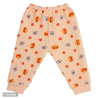 "Superminis Baby Boys and Baby Girls Fine Quality Front Open Winter Wear Printed Top and Pyjama with Rib, Pack of 1 Set (0-3 Months, Peach)"-thumb4