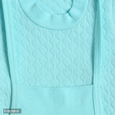 "Superminis Baby Boys and Baby Girls Winter Wear Printed Dungree with Round Neck T Shirt (Sky Blue, 0-6 Months)"-thumb3