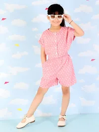 "Superminis Baby Girls Polka Dot Printed Cotton Rayon Playsuit/Jumpsuit (Pink, 5-6 Years)"-thumb3