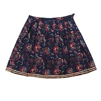 "Superminis Baby Girls Cotton Jaipuri Print Gota Patti Top/Kurti And Contrast Color Lehnga/Skirt With Dori Closure (Pink & Blue, 5-6 Years)"-thumb3