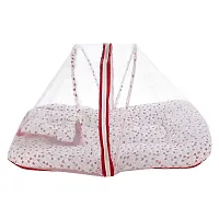 "Superminis Cotton Baby Bedding Set with Pillow and Mosquito Net - Foldable Mattress, Printed, Double Side Zip Closure for New Born (Red, 6-12 Months)"-thumb3