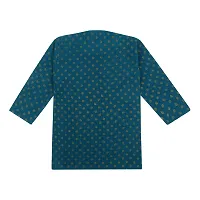 "Superminis Boys Fancy Colorful Cotton Ethnic Wear Side Button Printed Kurta with Colored Pyjama (Green, 5-6 Years)"-thumb4