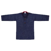 "Superminis Baby Boys Ethnic Wear Khadi Cotton Kurta Pyjama Set with Wooden Button (Dark Blue, 4-5 Years)"-thumb2