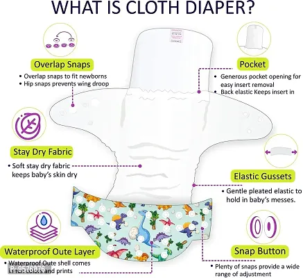 "Superminis ""CARES"" Baby Diaper - Waterproof, Adjustable, Washable and Reusable Pocket Diapers for Newborns and Infants, Pack of 2"-thumb5