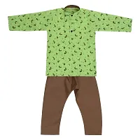 "Superminis Baby Boys Thread Kantha Print Cotton Ethnic Wear Kurta Pyjama (18-24 Months, Parrot Green)"-thumb1