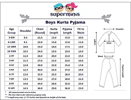 "Superminis Boys Cotton Side Button Open Kurta with Pocket Square Style and Elastic Pyjama Set - Mandrin Collar, Side Slits, Criss Cross Bottom Shaped, Full Sleeves (3-4 Years, Yellow)"-thumb4