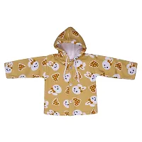 Superminis Unisex Cartoon Print Front Open Hooded Winter Set (0-6 Months, Yellow)-thumb1