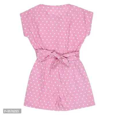 "Superminis Baby Girls Polka Dot Printed Cotton Rayon Playsuit/Jumpsuit (Pink, 5-6 Years)"-thumb2