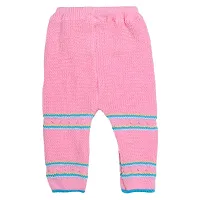 Superminis Unisex Woolen Knitted Hooded Sweater with Pyjama and Booties Set (6-12 Months, Pink)-thumb3