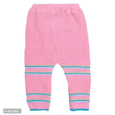 Superminis Unisex Woolen Knitted Hooded Sweater with Pyjama and Booties Set (6-12 Months, Pink)-thumb4