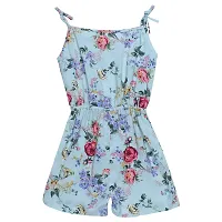 Superminis Baby Girls Floral Print Cotton Rayon Playsuit/Jumpsuit (Green, 3-4 Years)-thumb1