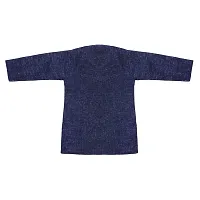 "Superminis Baby Boys Ethnic Wear Khadi Cotton Kurta Pyjama Set with Wooden Button (Dark Blue, 4-5 Years)"-thumb3