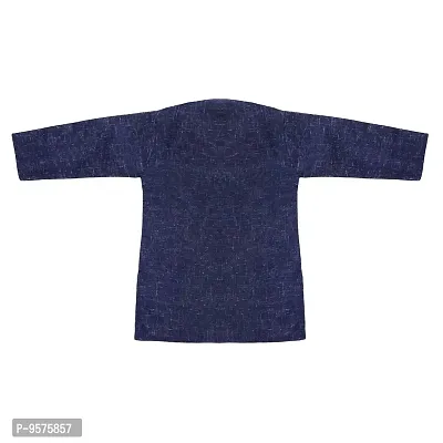 "Superminis Baby Boys Ethnic Wear Khadi Cotton Kurta Pyjama Set with Wooden Button (Dark Blue, 4-5 Years)"-thumb4