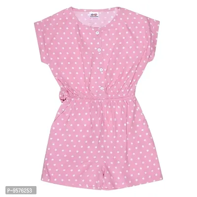 "Superminis Baby Girls Polka Dot Printed Cotton Rayon Playsuit/Jumpsuit (Pink, 5-6 Years)"-thumb0