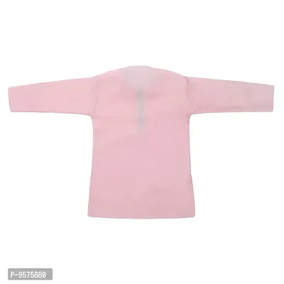 "Superminis Baby Boys Ethnic Wear Khadi Cotton Kurta Pyjama Set with Wooden Button (Baby Pink, 6-7 Years)"-thumb4