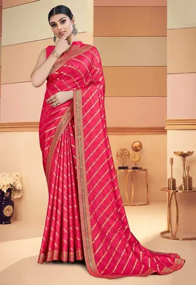 Must Have Art Silk Saree with Blouse piece 