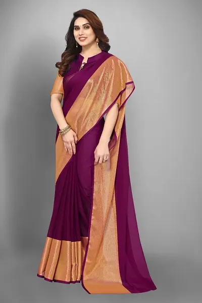 New In Chiffon Saree with Blouse piece 