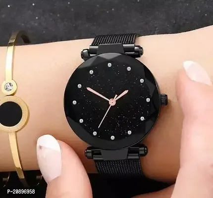 Stylish Black Metal Analog Watch For Women-thumb0