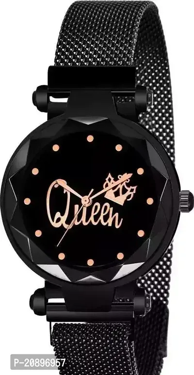 Stylish Black Metal Analog Watch For Women-thumb0