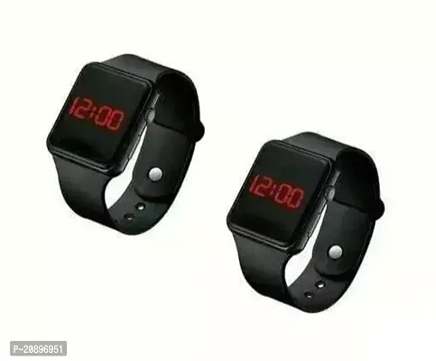 Stylish Black Rubber Digital Watch For Women-thumb0