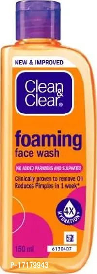 Clean  Clear Oil Free Foaming Face Wash  (150 ml)-thumb0