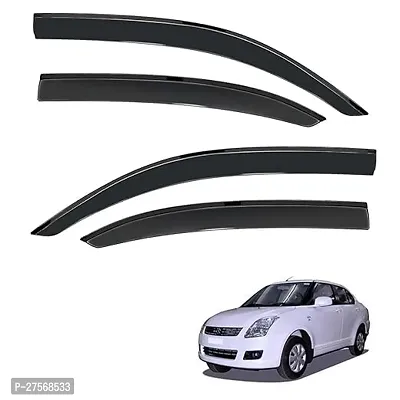 Car Compatible Wind Deflectors Rain Guard Door Visor Maruti Suzuki Swift Dzire 2008-2012 Model - Polycarbonate Black Set of 4 Pcs