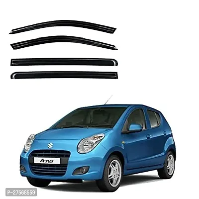 Car Rain Wind Door Visor Side Window Deflector A-Star Set of 4 Black