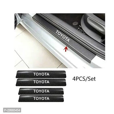 ANSHUL INTERNET,4pcs Carbon Fiber Sticker Car Door Sill Scuff Guard, Welcome Pedal Protect, Anti-Kick Scratch for Cars Doors-thumb0