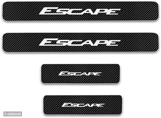 4pcs Carbon Fiber Sticker Car Door Sill Scuff Guard, Welcome Pedal Protect, Anti-Kick Scratch for Cars Doors-thumb0