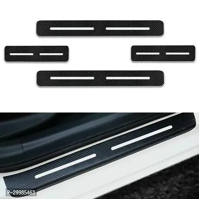 ANSHUL INTERNET,4pcs Carbon Fiber Sticker Car Door Sill Scuff Guard, Welcome Pedal Protect, Anti-Kick Scratch for Cars Doors-thumb0