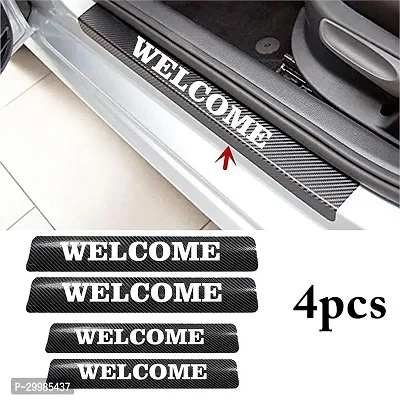 ANSHUL INTERNET,4pcs Carbon Fiber Sticker Car Door Sill Scuff Guard, Welcome Pedal Protect, Anti-Kick Scratch for Cars Doors-thumb0