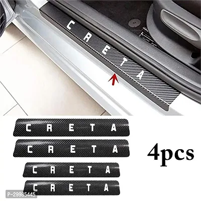 ANSHUL INTERNET,4pcs Carbon Fiber Sticker Car Door Sill Scuff Guard, Welcome Pedal Protect, Anti-Kick Scratch for Cars Doors