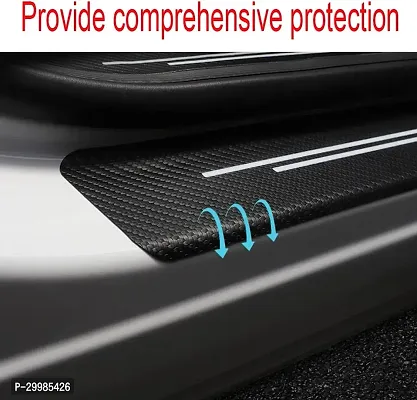 4pcs Carbon Fiber Sticker Car Door Sill Scuff Guard, Welcome Pedal Protect, Anti-Kick Scratch for Cars Doors-thumb2