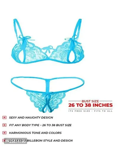 Comfortable Blue Net Bikini For Women-thumb0