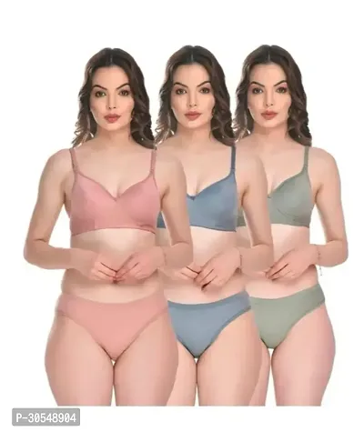 Stylish Cotton Lingerie Set for Women Pack of 3-thumb0