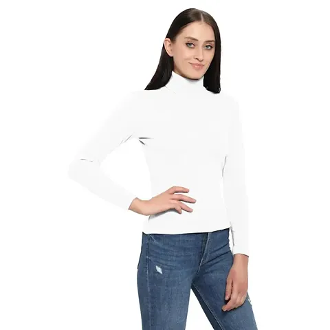 Trendy High Neck Solid Pullover