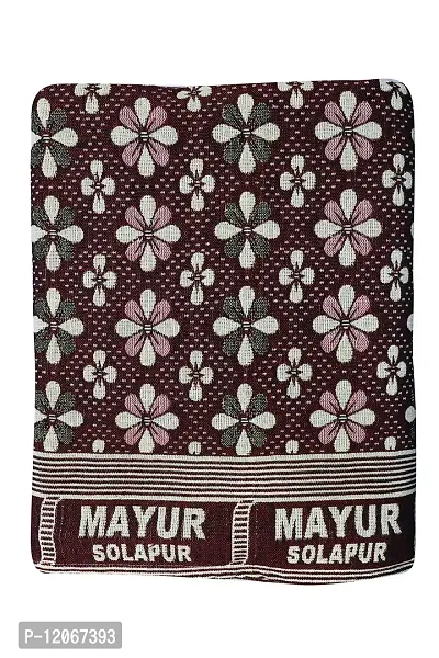 Saagar Tex 200 TC Pure Cotton Double Cloth SOLAPUR CHADDAR AC Comforter Blanket(Mayur SolapurDC /Double Bed Size/Size: 60'' x 90''/Color:Maroon)-thumb0