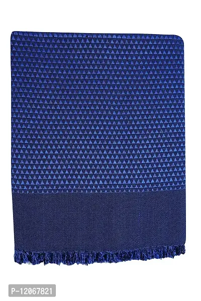 Saagar Tex 200 TC Poly Cotton SOLAPUR CHADDAR AC Comforter Blanket(Classic /Size: 60'' x 90""/Double Bed Size/Color:Blue)-thumb0