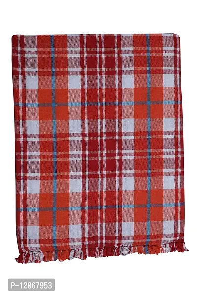 Saagar Tex 200 TC Pure Cotton SOLAPUR CHADDAR AC Comforter Blanket(Spl Fancy Check /Double Bed Size/Size: 60'' x 90''/Color:Orange)-thumb0