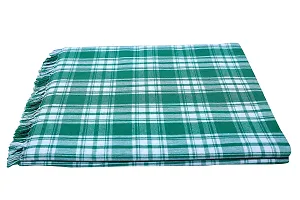 Saagar Tex 200 TC Pure Cotton SOLAPUR CHADDAR AC Comforter Blanket(Spl Fancy Check /Double Bed Size/Size: 60'' x 90''/Color:Green)-thumb1