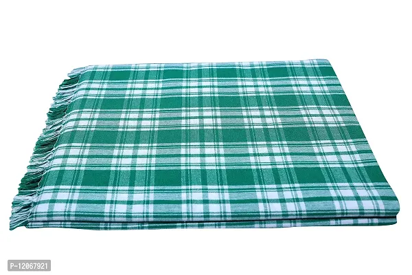 Saagar Tex 200 TC Pure Cotton SOLAPUR CHADDAR AC Comforter Blanket(Spl Fancy Check /Double Bed Size/Size: 60'' x 90''/Color:Green)-thumb2