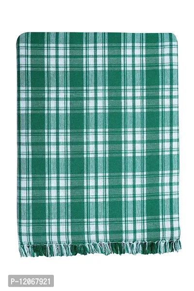 Saagar Tex 200 TC Pure Cotton SOLAPUR CHADDAR AC Comforter Blanket(Spl Fancy Check /Double Bed Size/Size: 60'' x 90''/Color:Green)-thumb0