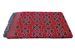 Saagar Tex 200 TC Poly Cotton SOLAPUR CHADDAR AC Comforter Blanket (Poly cott Deluxe/Double Bed Size/Size: 60"" x 90""/Color:Red)-thumb1